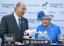 Queen Elizabeth presents the Investec Derby Trophy to His Highness The Aga Khan 2016-06-04